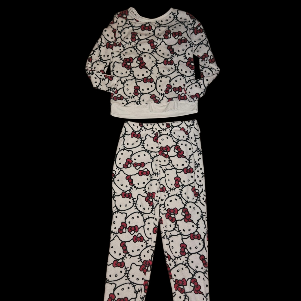 Hello Kitty Fleece Pajamas - White and Pink